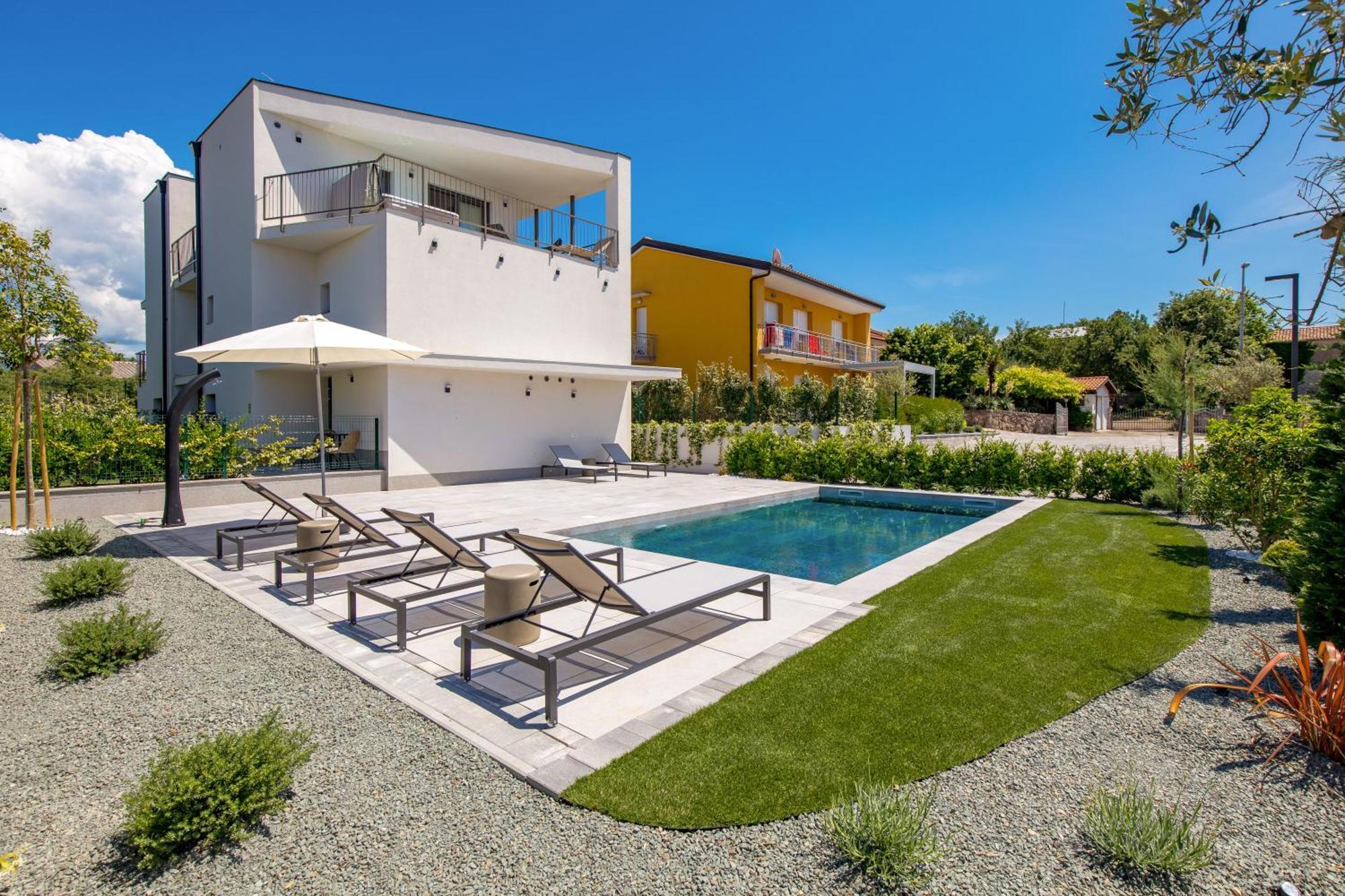 Apartmani Vila Mara M 1 Heated Pool Omišalj Exterior foto